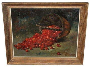 Rafael Jutglar Pujol (1889 - 1961) - Cesta con cerezas