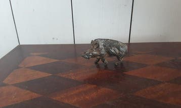 P. Chenet - Beeld, everzwijn - 4 cm - Brons, Antiquités & Art