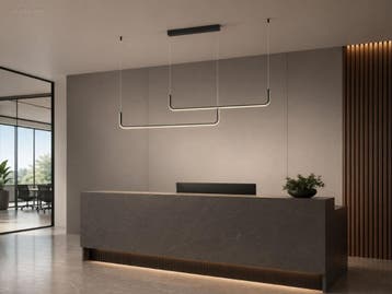 (5x) Alura Linear Hanglamp Zand Zwart 100cm&100cm...