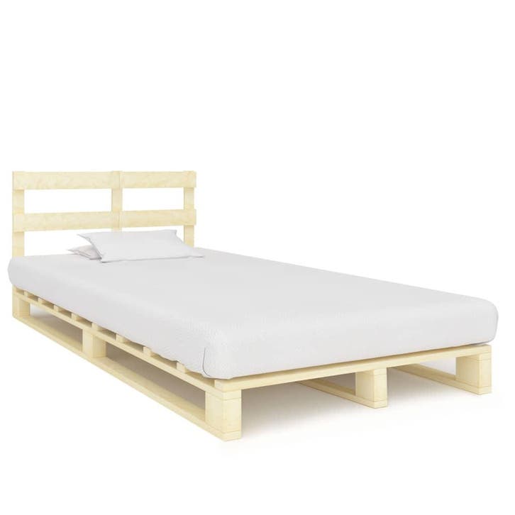 vidaXL Bedframe pallet massief grenenhout 120x200 cm, Maison & Meubles, Chambre à coucher | Lits, Envoi