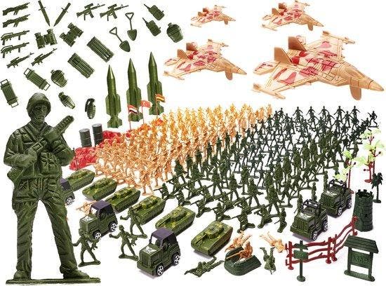 XXL Leger speelset 307 stuks incl tanks, autos en gewere..., Enfants & Bébés, Jouets | Autre, Envoi