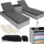 2dekans | 2 luxe wicker ligbedden met tafel - incl., Ophalen of Verzenden, Nieuw