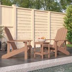 vidaXL Tuinstoelen Adirondack met tafel HDPE bruin, Verzenden, Nieuw