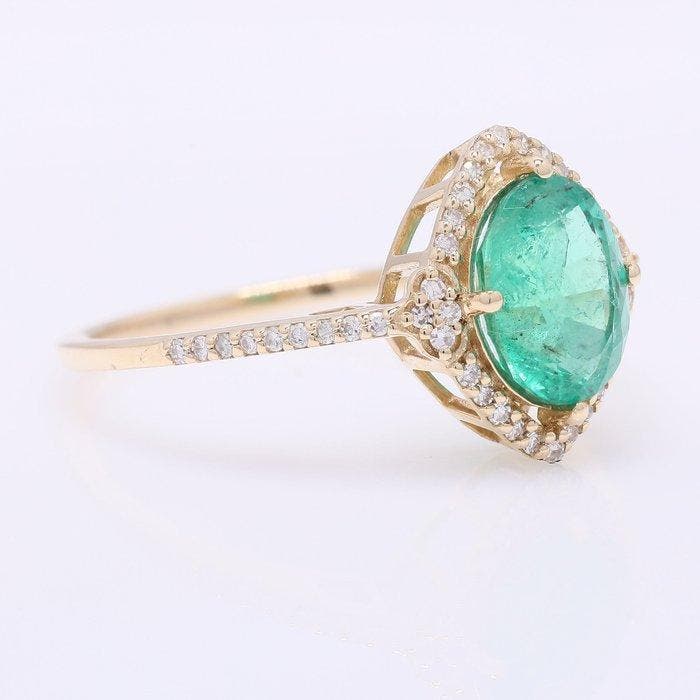 Zonder minimumprijs - Ring - 14 karaat Geel goud - 1.67ct., Handtassen en Accessoires, Ringen