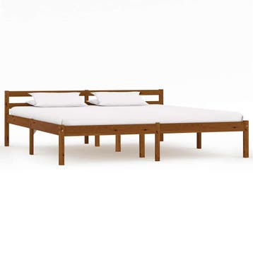 vidaXL Bedframe massief grenenhout honingbruin 160x200 cm, Verzenden