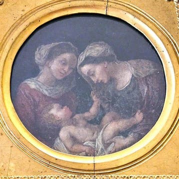 Schule des Guercino (XVII) - Tondo mit zwei jungen Frauen