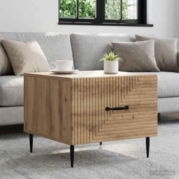 vidaXL Salontafel Artisanaal eiken 49 x 50 x 40 cm Bewerkt, Verzenden