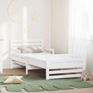 vidaXL Bedframe met uitklapbare matras met hoofdeinde Wit 80, Verzenden