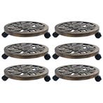 vidaXL Plantentrolleys 6 st 38 cm kunststof bronskleurig, Verzenden, Nieuw