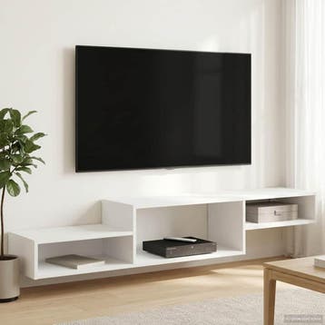 vidaXL Wand gemonteerd TV Kast Muurmontage Wit 150 x 28 x 26, Huis en Inrichting, Kasten | Wandmeubels, Verzenden, Nieuw