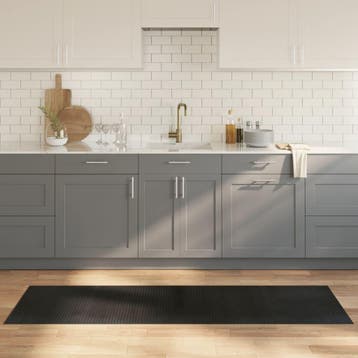 vidaXL Vloerkleed rechthoekig 60x200 cm bamboe zwart, Verzenden