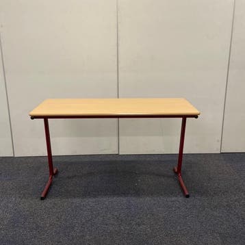 schooltafel, leraartafel 130x50 cm, licht beuken - rood, Huis en Inrichting, Gebruikt