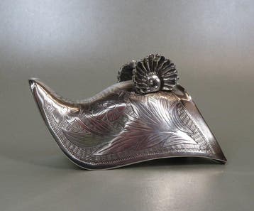 Stijgbeugel wandhouder - Miniatuur figuur - .900 zilver