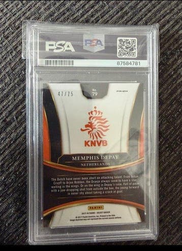 2017 Panini Select Memphis Depay Orange /75 - PSA 10 - 1, Nieuw