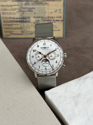 Zeppelin - Moonphase - triple Date - Silver - Sans prix de, Bijoux, Sacs & Beauté, Montres | Hommes