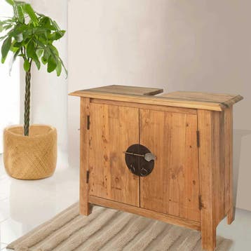 vidaXL Wastafelkast 70x32x63 cm massief grenenhout, Verzenden, Nieuw