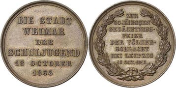 Brons medaille 1863 Weimar, Verzenden, België