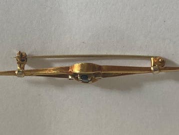 Bijou broche - 8 carats Or jaune Saphir - Diamant