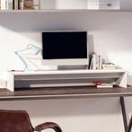 vidaXL Monitorstandaard 100x27x15 cm massief grenenhout wit, Verzenden, Nieuw
