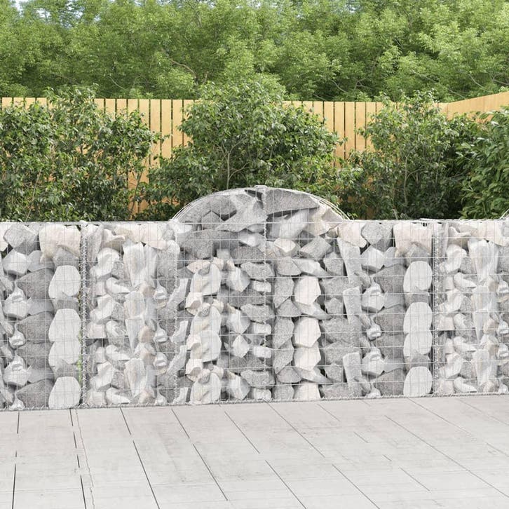 vidaXL Schanskorven 8 st gewelfd 200x30x100/120 cm ijzer, Tuin en Terras, Bloempotten, Nieuw, Verzenden