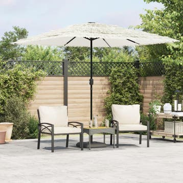 vidaXL Parasol met stalen paal 248x248x248 cm wit, Verzenden, Nieuw