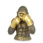 Figuur - A RESIN FIGURINE OF A BOXING GORILLA 41CM - Hars