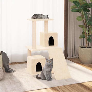 vidaXL Kattenmeubel met sisal krabpalen 82 cm crèmekleurig, Verzenden