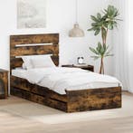 vidaXL Bedframe met lade Rook Eiken 90 x 190 cm, Verzenden, Nieuw
