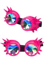 Goggles Steampunk Bril Spikes Roze Montuur Caleidoscoop Glaz, Ophalen of Verzenden, Nieuw