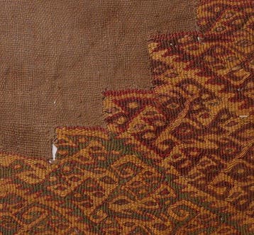 precolumbiaans textielfragment / Spaanse exportvergunning -