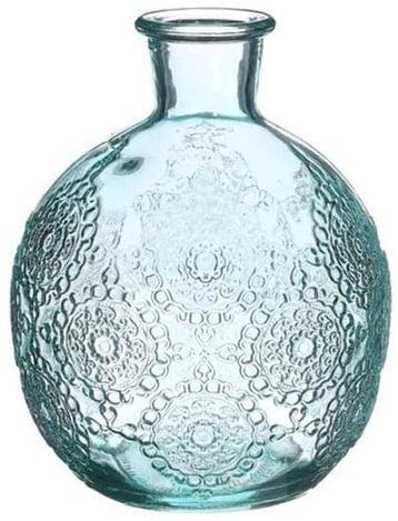 Gekleurd glazen flesje bologna vaasje kandelaar soft blue, Hobby en Vrije tijd, Nieuw