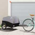 vidaXL Fietstrailer 45 kg ijzer zwart en grijs, Verzenden