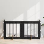 vidaXL Hondenhek met standaarden 4 pcs Zwart eiken 80 x 80, Dieren en Toebehoren, Verzenden, Nieuw