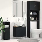 vidaXL Wastafel kabinet voor de badkamer Zwart Eiken 58 x 33, Huis en Inrichting, Verzenden, Nieuw