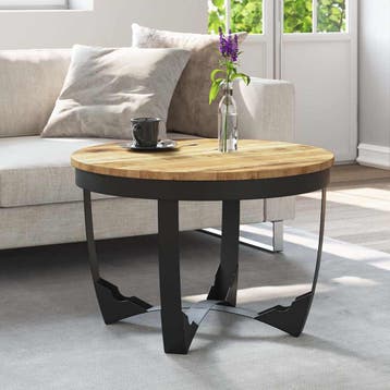 vidaXL Salontafel 60x40 cm massief ruw mangohout, Huis en Inrichting, Verzenden, Nieuw