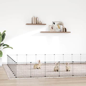 vidaXL Huisdierenkooi met deur 36 panelen 35x35 cm staal, Verzenden, Nieuw