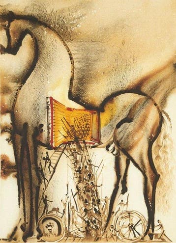 Salvador Dali (1904-1989) - Le cheval de Troie (Série les