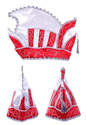 KIMU® Prins Carnaval Steek Muts Rood Prinsenmuts Raad Elf Zi, Ophalen of Verzenden, Nieuw