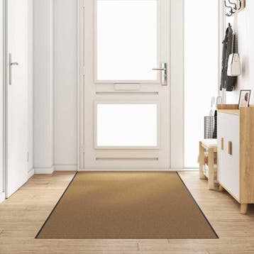 vidaXL Deurmat Anders Crème en Zwart 120 x 400 cm Polyamide, Verzenden, Nieuw