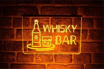 Whiskey bar neon bord lamp LED cafe verlichting reclame lich, Verzenden