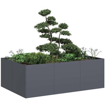 vidaXL Plantenbak 120x80x40 cm staal antracietkleurig, Verzenden