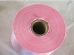 Lint Zachtroze bedrukt goud 70 mm 80 cm per stuk