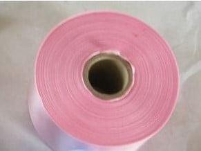 Lint Zachtroze bedrukt goud 70 mm 80 cm per stuk, Nieuw