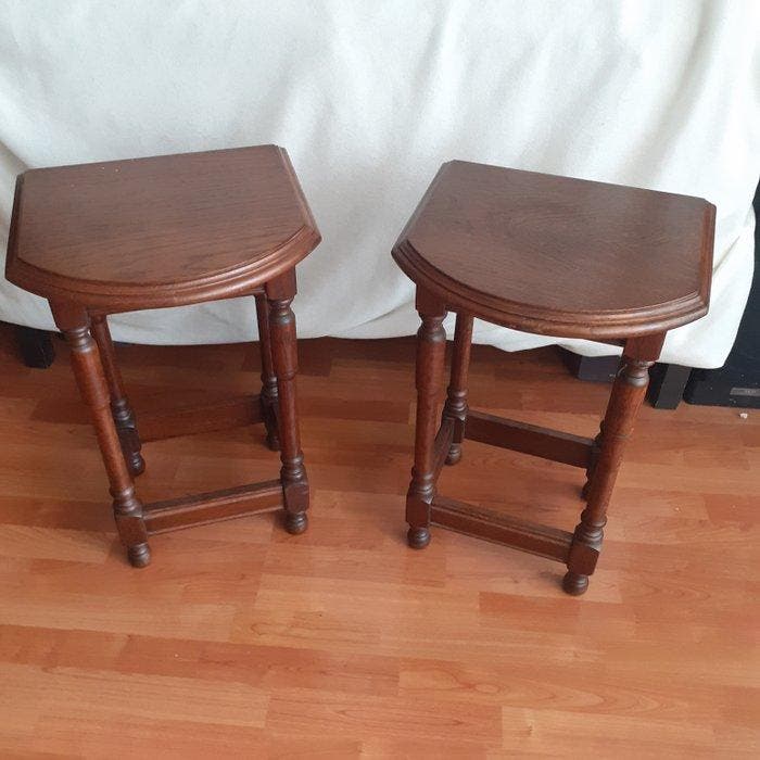 Bijzettafel (2) - Eik, Antiek en Kunst, Curiosa en Brocante