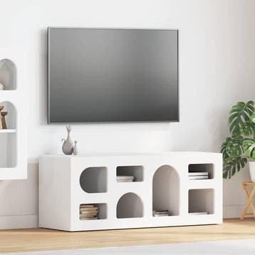 vidaXL TV Kast ELST 100 x 35 x 40 cm Wit Bewerkt hout, Verzenden