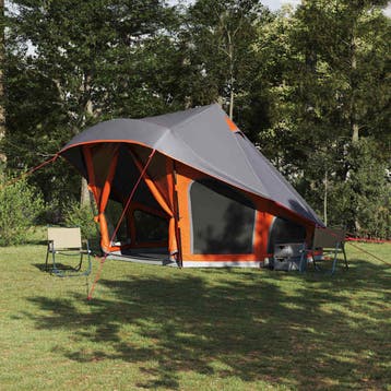 vidaXL Tipi Tent met dak Grijs en Oranje 508 x 470 x 300 cm, Verzenden