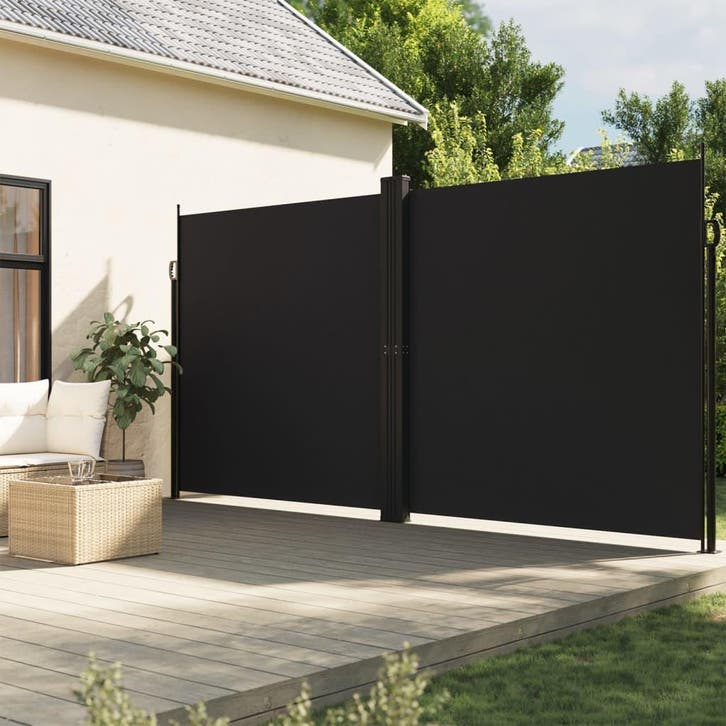 vidaXL Windscherm uittrekbaar 200x1000 cm zwart, Tuin en Terras, Parasols, Nieuw, Verzenden