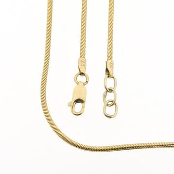 Gouden slangenschakel ketting, Ophalen of Verzenden, Gebruikt, Overige kleuren, Goud