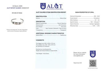 Zonder minimumprijs - Armband Zilver - Opal - Gecertificeerd, Nieuw