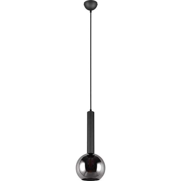 Zwarte Metalen LED Hanglamp Trion Yton - Rond, Mat Zwart, E2, Huis en Inrichting, Lampen | Hanglampen, Nieuw, Verzenden
